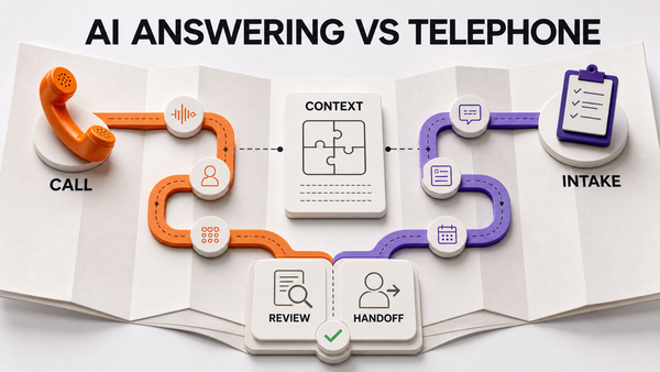 AI Answering Service Vs Telephone Answering Service — Omni Studio workflow visual