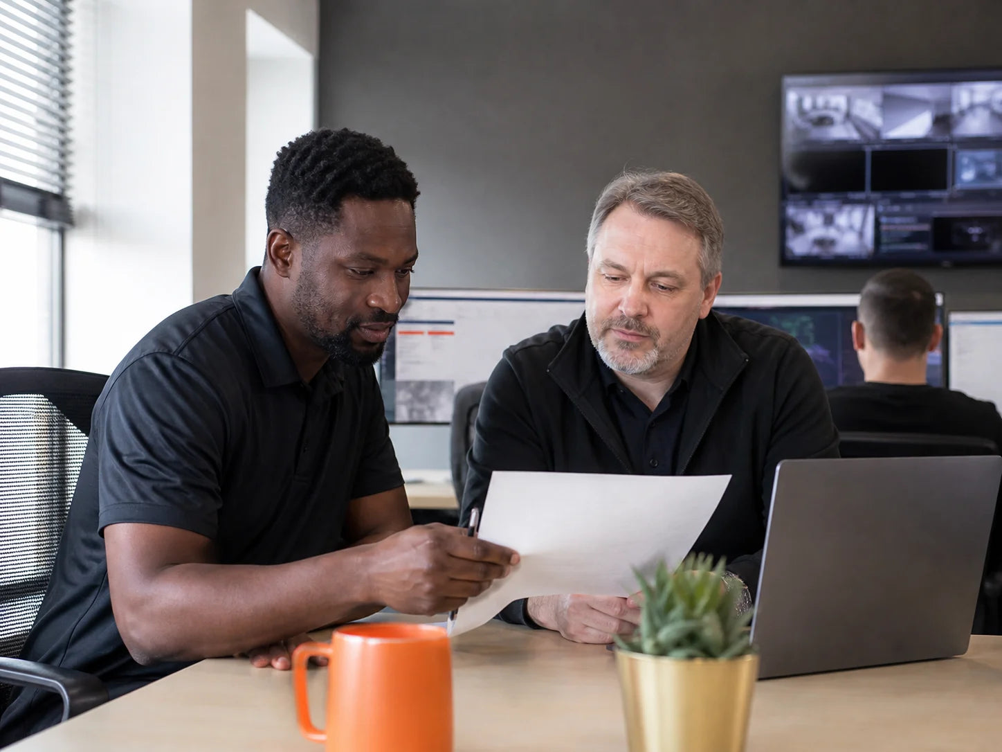 Managed IT provider team reviewing a client request and billing follow-up