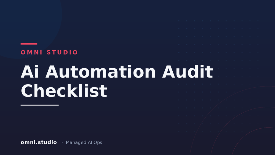 Ai Automation Audit Checklist — Omni Studio Managed AI Ops