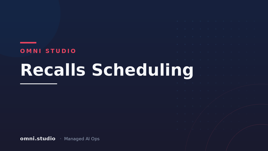 Recalls Scheduling — Omni Studio Managed AI Ops