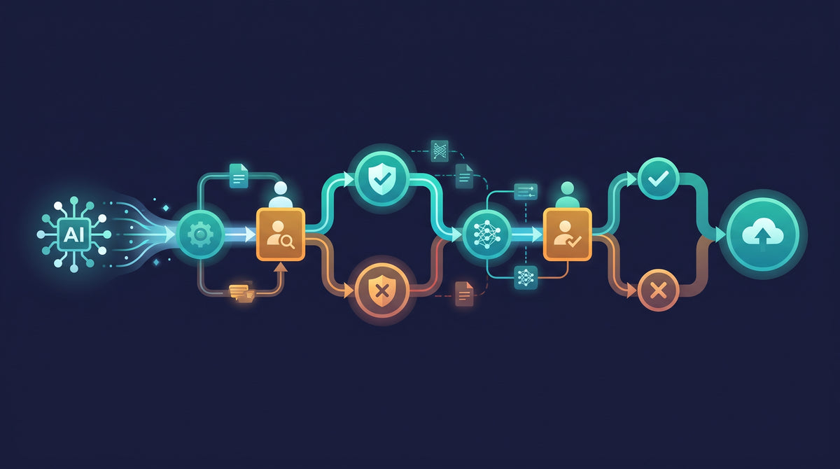 Approval-gated AI automation workflow with human review — Omni Studio