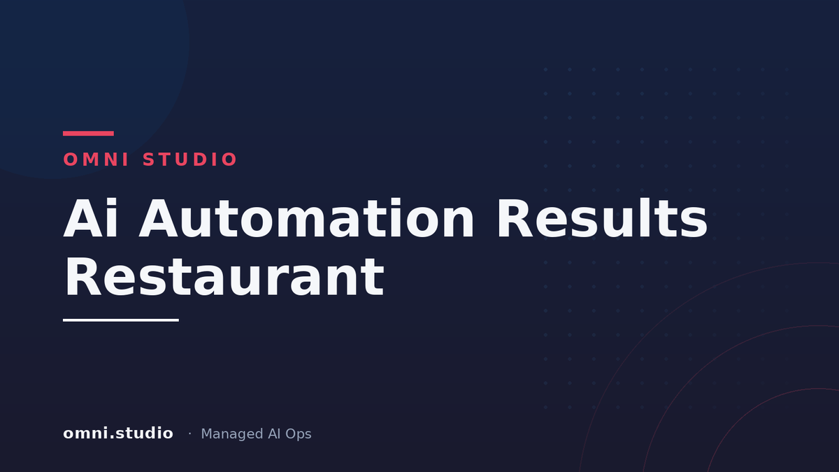 Ai Automation Results Restaurant — Omni Studio Managed AI Ops