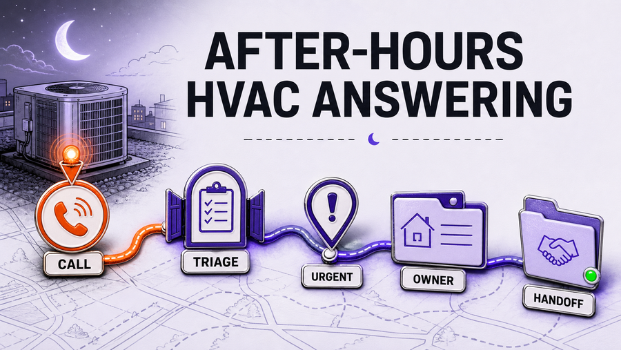 HVAC After-Hours Call Answering AI: How to Capture Calls Without Losing Dispatcher Control — Omni Studio workflow visual