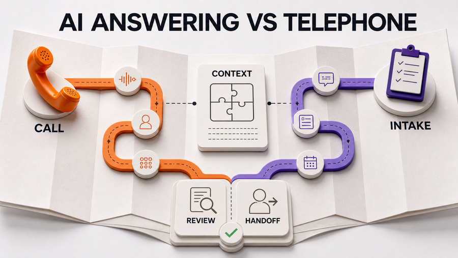 AI Answering Service Vs Telephone Answering Service — Omni Studio workflow visual