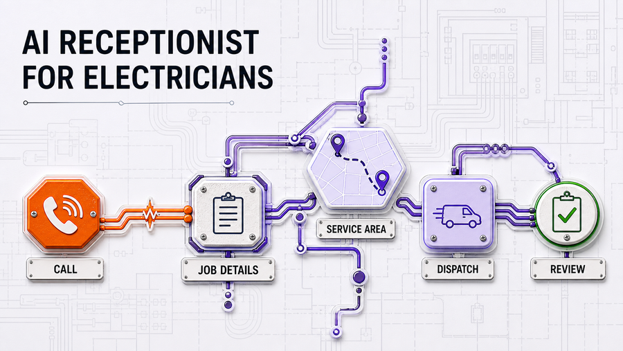 AI Receptionist for Electricians: Safety Calls, Estimates, and Dispatch Approval — Omni Studio workflow visual