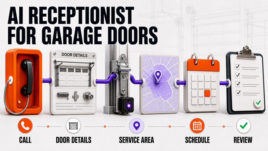 AI Receptionist for Garage Door Companies: Emergency Calls and Booking Guardrails — Omni Studio workflow visual