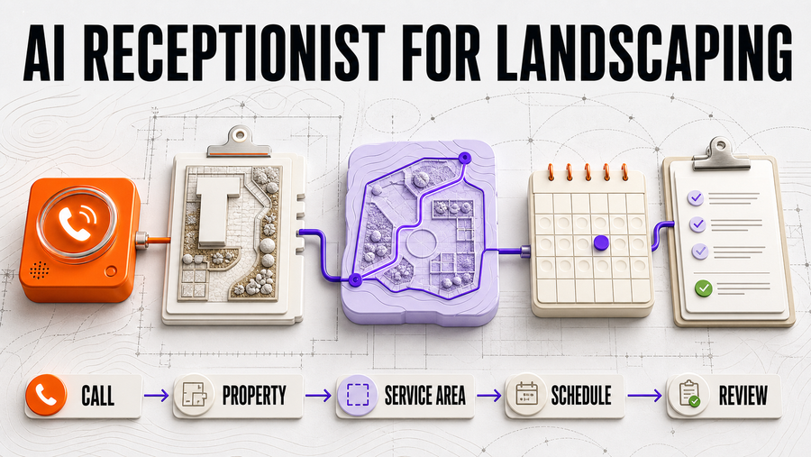 AI Receptionist for Landscaping Companies: Seasonal Calls, Estimates, and Crew Routing — Omni Studio workflow visual
