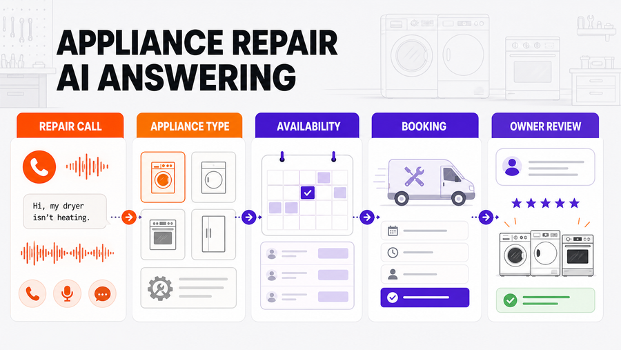 Appliance Repair AI Answering Service: Capture Repair Calls, Models, and Scheduling Safely — Omni Studio workflow visual