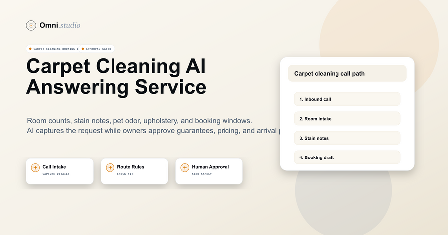 Carpet Cleaning AI Answering Service: Capture Room Counts, Stains, and Booking Requests Omni Studio workflow hero