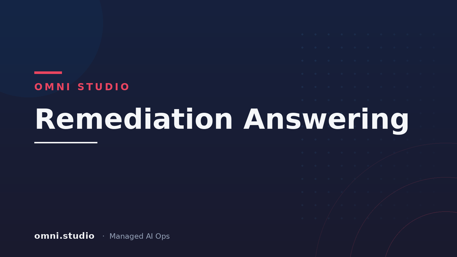 Remediation Answering — Omni Studio Managed AI Ops
