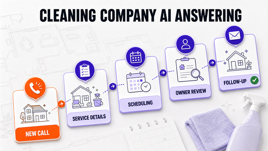 Cleaning Company AI Answering Service: Capture Quote Requests Without Losing Control — Omni Studio workflow visual