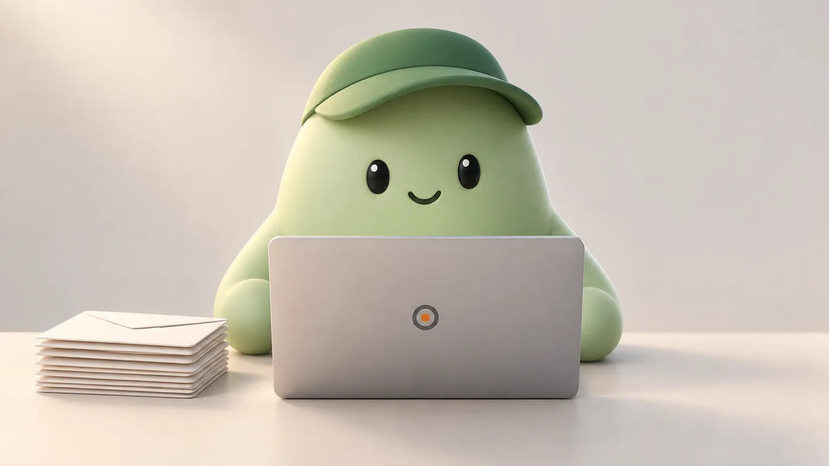 Illustration for Practice management software for CPA firms, job by job: Nora behind a closed laptop with a green visor and a stack of engagement letters
