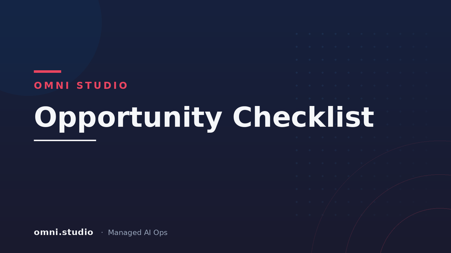 Opportunity Checklist — Omni Studio Managed AI Ops