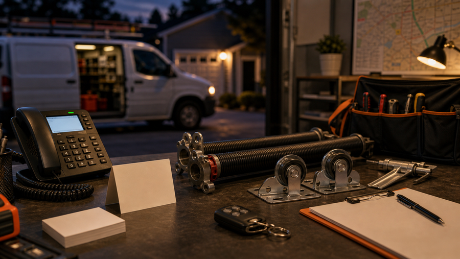 Garage Door AI Answering Service: Capture Repair Calls Without Losing Control - Omni Studio home-service AI operations hero image