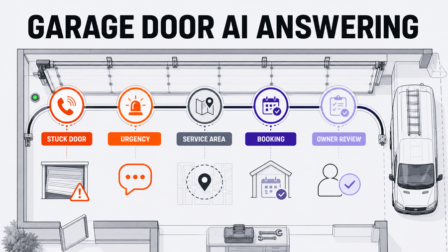 Garage Door AI Answering Service: Capture Repair Calls Without Losing Control — Omni Studio workflow visual