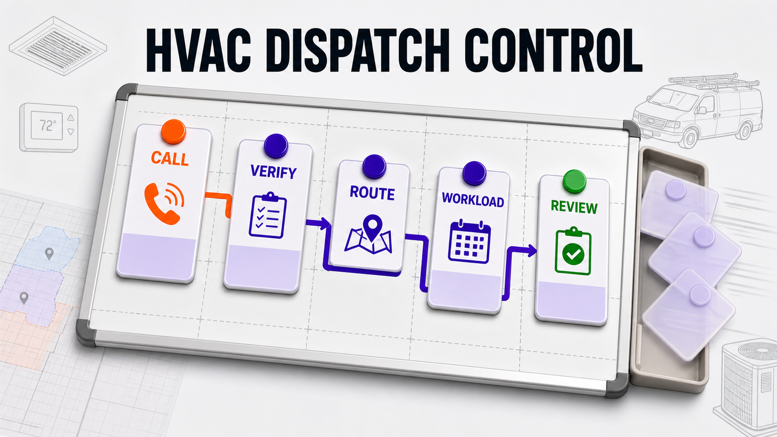 HVAC Dispatch Automation: Balance Technicians Without Losing Control — Omni Studio workflow visual