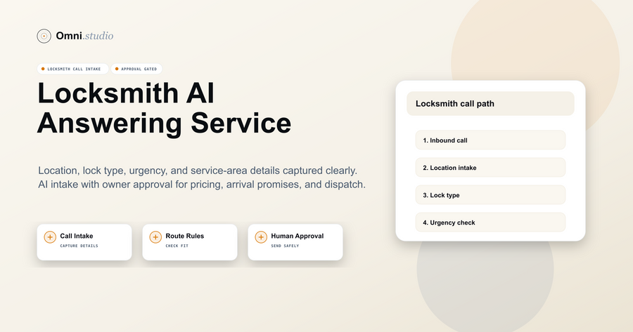 Locksmith AI Answering Service: Capture Lockout Calls Without Losing Control Omni Studio workflow hero