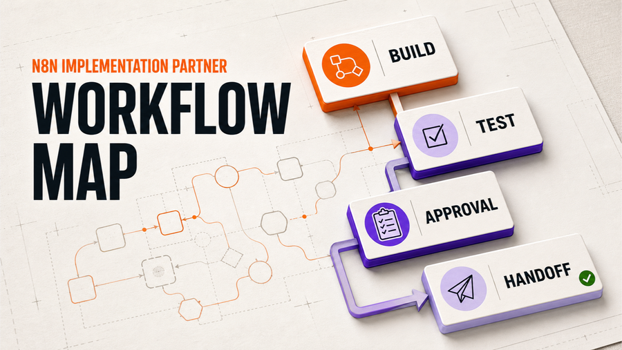 n8n Implementation Partner For Managed AI Workflows — Omni Studio workflow visual