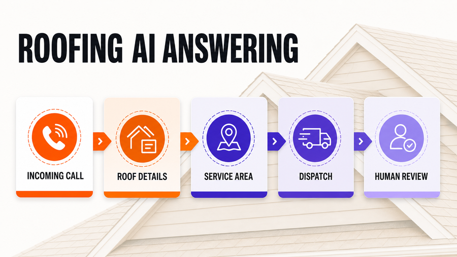 Roofing AI Answering Service: How Contractors Capture Calls Without Losing Control — Omni Studio workflow visual