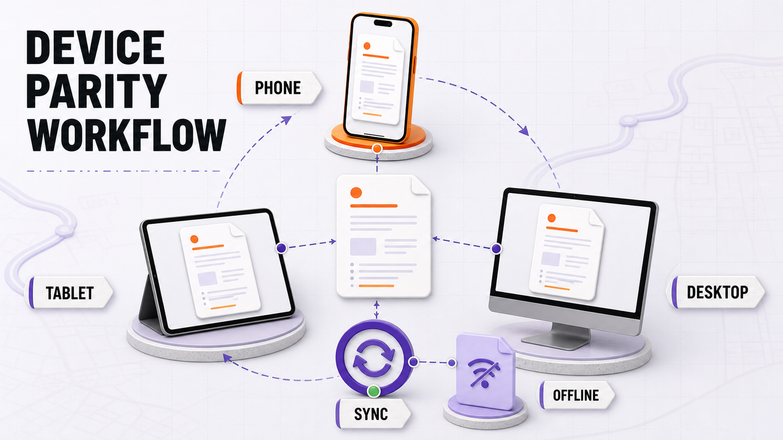 Solving the Mobile UX Crisis with True Device Parity and Offline Viewing — Omni Studio workflow visual