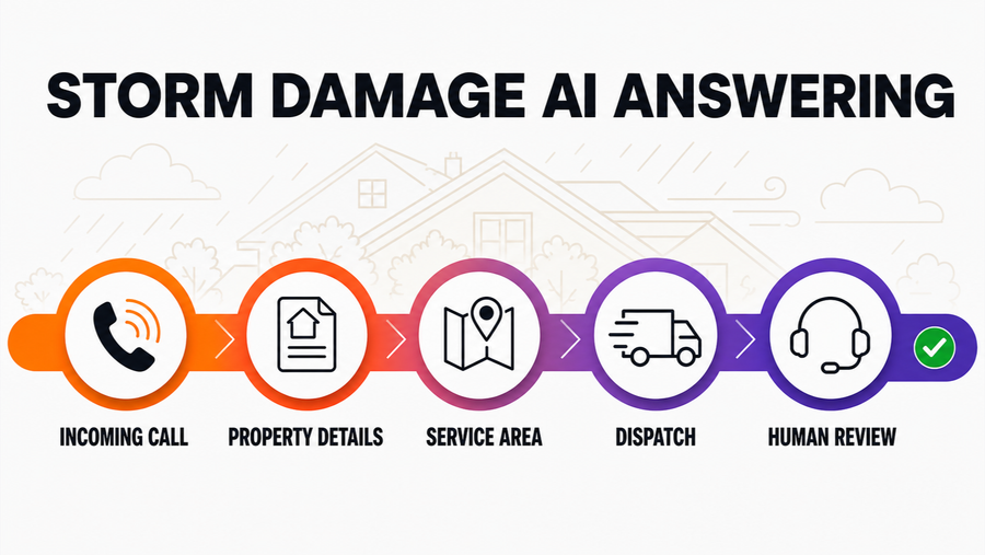 Storm Damage Restoration AI Answering Service: Capture Surge Calls and Triage Notes — Omni Studio workflow visual