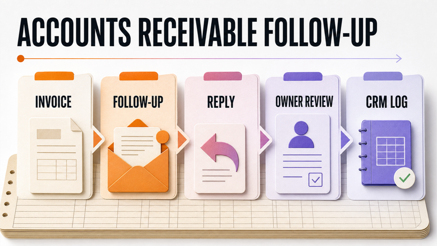 Invoice Follow-Up Automation for Home Services: A/R Without Awkward Chasing — Omni Studio workflow visual