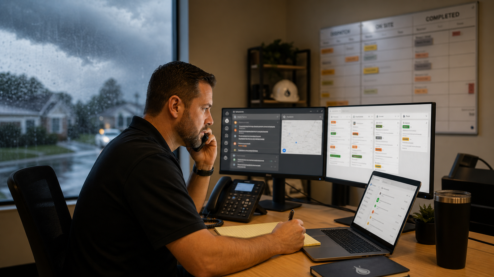 Water Damage Restoration AI Answering Service: Capture Emergency Flood Calls - Omni Studio home-service AI operations hero image