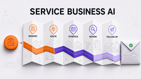 What Business Problems Can AI Solve for Service Businesses? — Omni Studio workflow visual