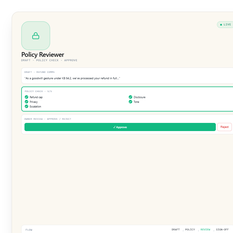 Compliance Agent workflow card