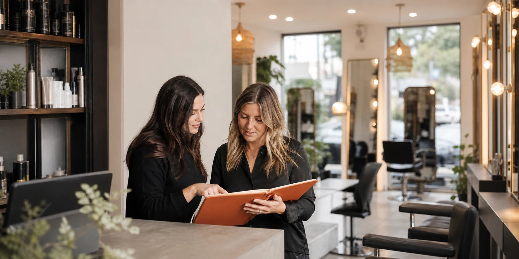 Salon team reviewing local-service bookings