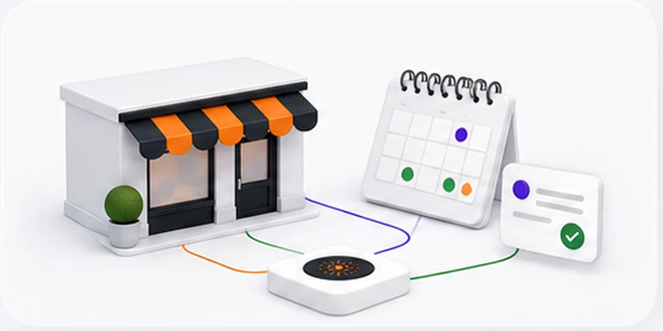 Workflow illustration for personal and local services